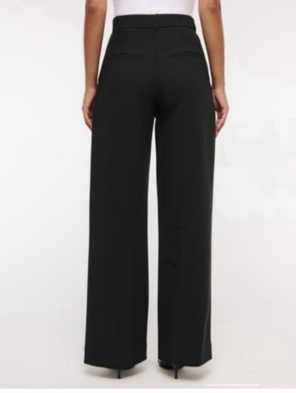 Abercrombie & Fitch Sloane Tailored High Rise Wide Leg Dress Pants Black 33 16 L - Picture 4 of 10